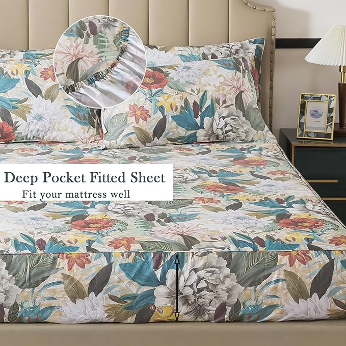 100% Cotton Bed Sheet Set - Twin - 4 Piece