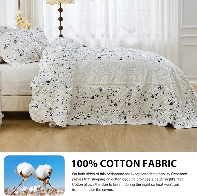 100% Cotton Bedding Set - California King - 3 Piece
