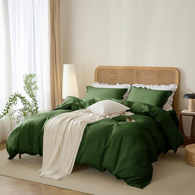 Linen Duvet Cover Set - California King - 3 Piece