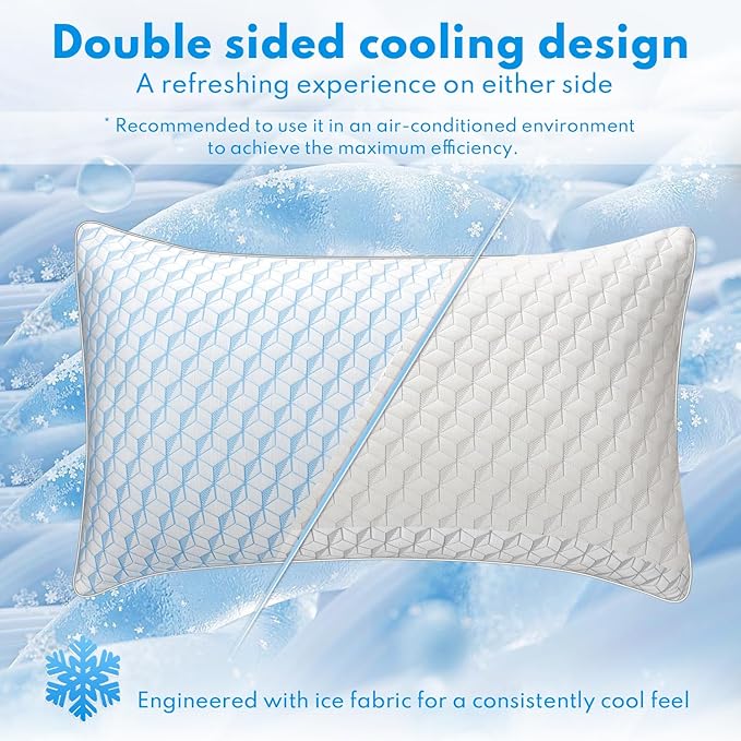 Microfiber Cooling Bed Pillow - Queen - 2 Piece