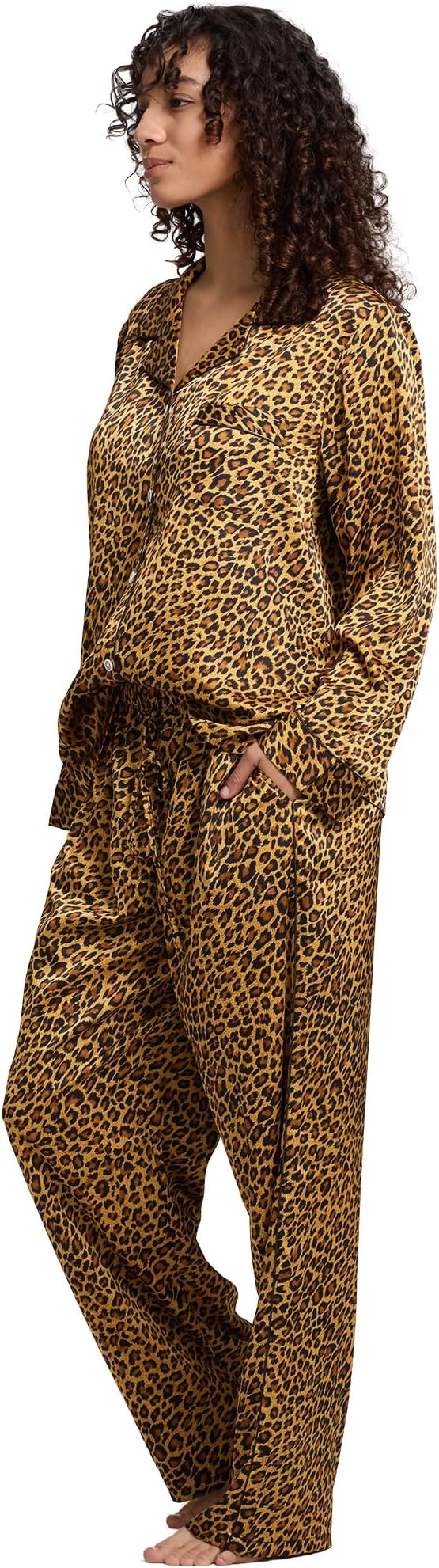 Satin Pajama Set - Long Sleeve - 2 Piece