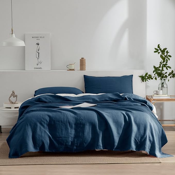Linen Bed Sheet Set - California King - 4 Piece