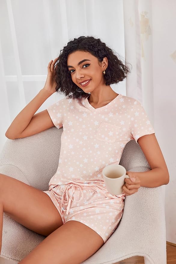 Women's Pajama Set - Short Sleeve - 2 Piece