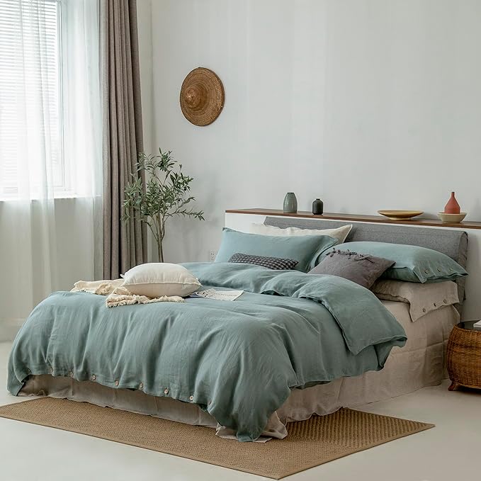 Linen Duvet Cover Set - California King - 104 x 98 in - 3 Piece