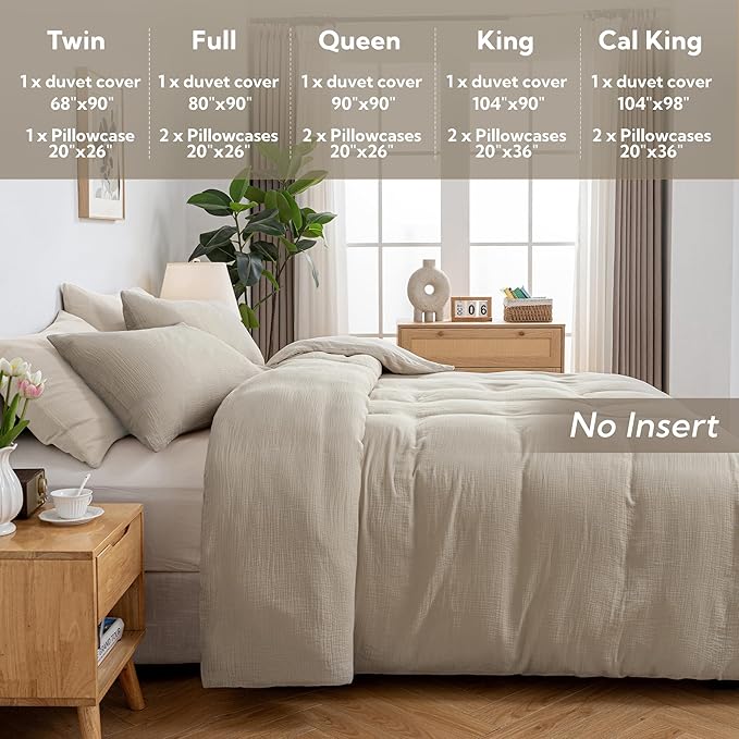 Linen Duvet Cover Set - California King - 3 Piece