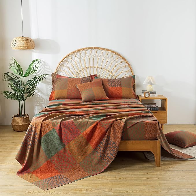 100% Cotton Bed Sheet Set - King - 4 Piece