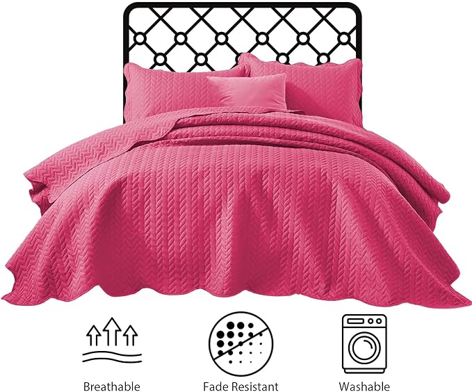 Microfiber Quilt Set - California King - 3 Piece