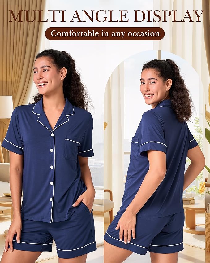 Women's Bamboo Shorts Pajama Set - 2 Piece