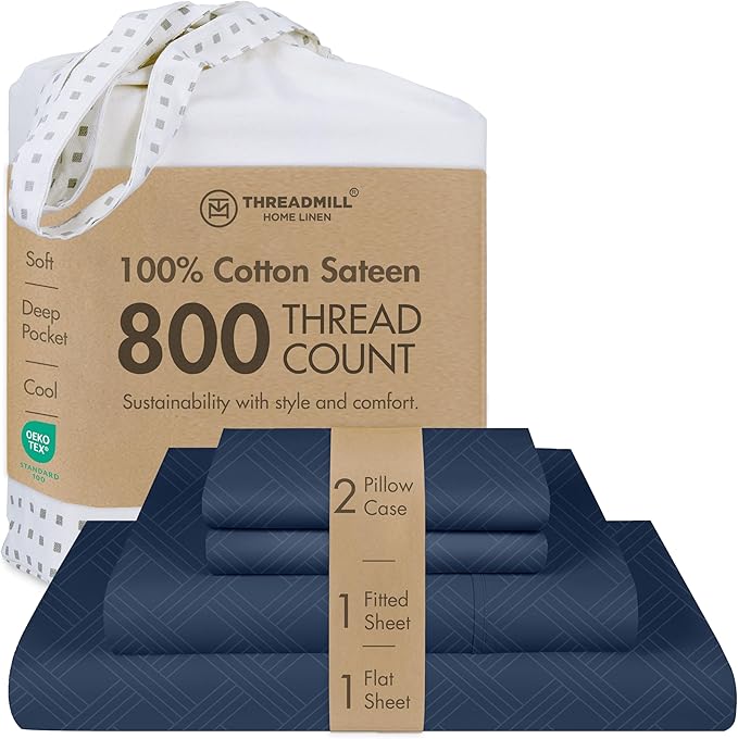 100% Cotton Bed Sheet Set - King - 4 Piece