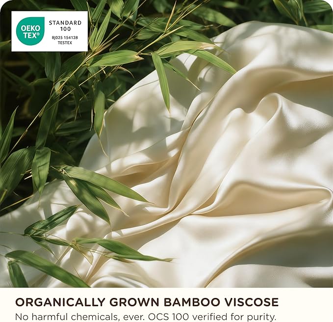 Bamboo Cooling Bed Sheet Set - King - 18 in Deep Pocket - 4 Piece