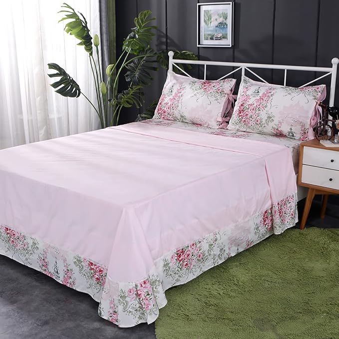 100% Cotton Bed Sheet Set - Twin XL - 4 Piece