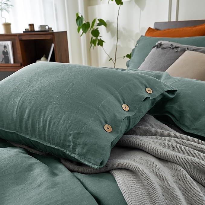 Linen Duvet Cover Set - King - 104 x 90 in - 3 Piece