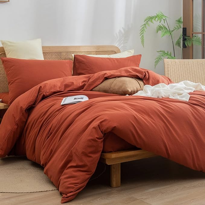 Linen Duvet Cover Set - Queen - 3 Piece