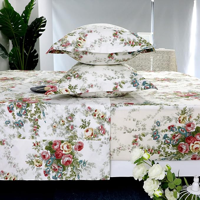 100% Cotton Bed Sheet Set - Twin XL - 4 Piece