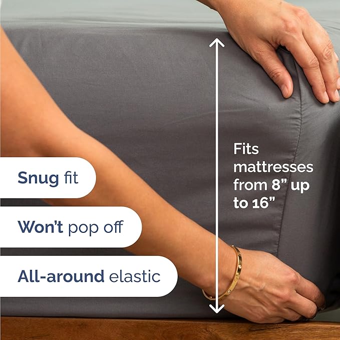 Cooling Bed Sheet Set - Twin - 16 in Deep Pocket - 4 Piece