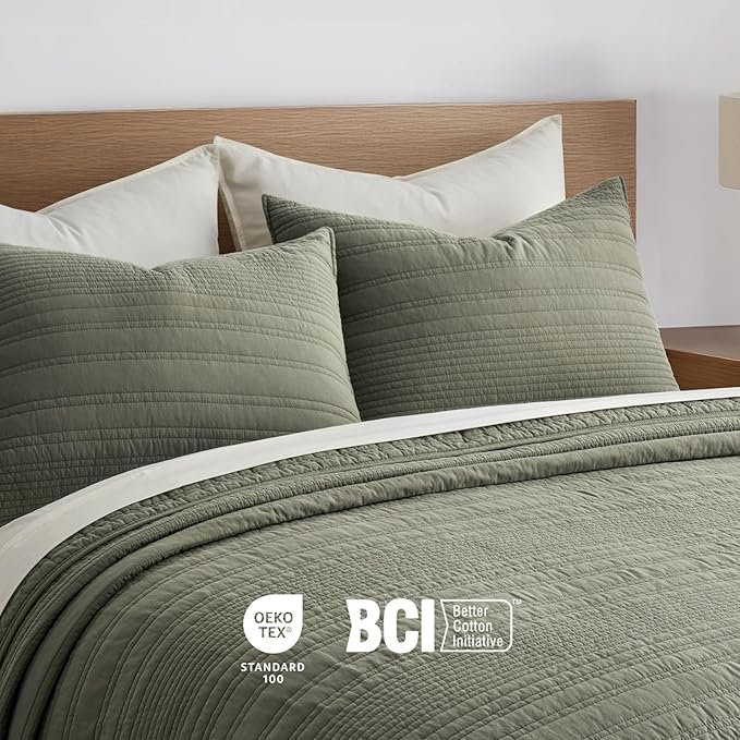 100% Cotton Quilt Set - King - 3 Piece
