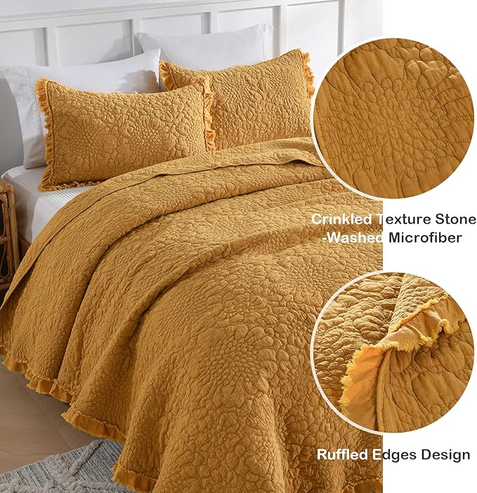 Microfiber Quilt Set - Queen - 3 Piece