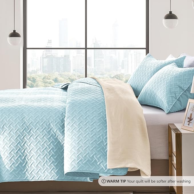 Microfiber Quilt Set - King - 3 Piece