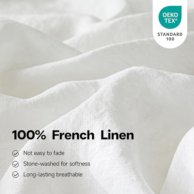 Linen Bed Sheet Set - King - 4 Piece