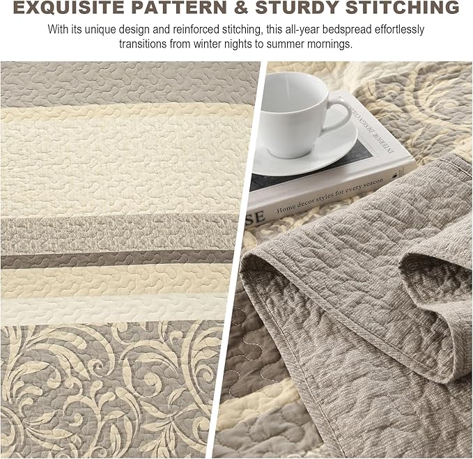 100% Cotton Bedding Set - King - 3 Piece