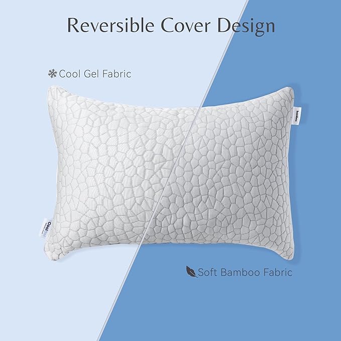 Memory Foam Cooling Bed Pillow - Queen - 2 Piece