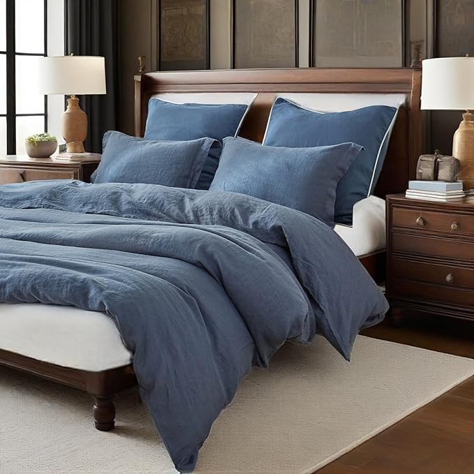 Linen Duvet Cover Set - Queen - 3 Piece