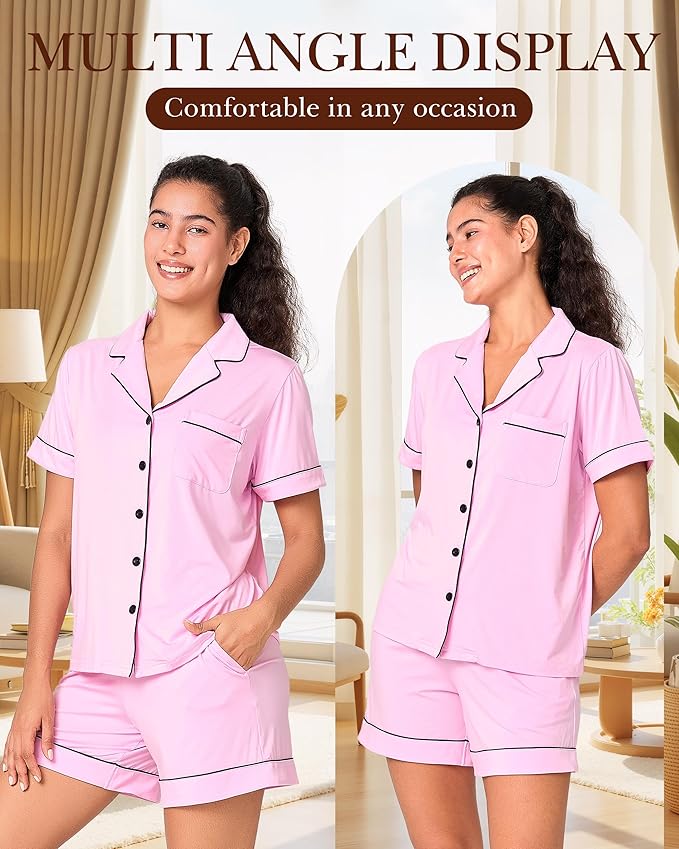 Women's Bamboo Shorts Pajama Set - 2 Piece