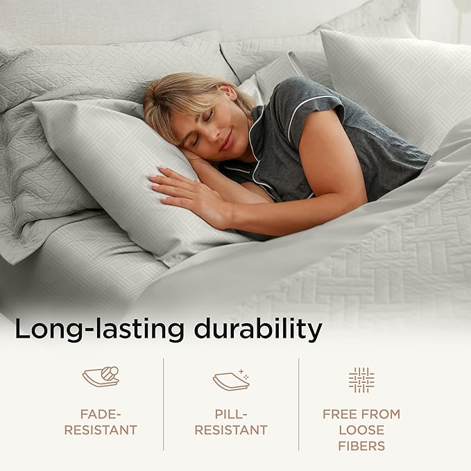 100% Cotton Bed Sheet Set - King - 4 Piece