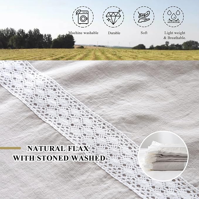 Linen Duvet Cover Set - Queen - 3 Piece