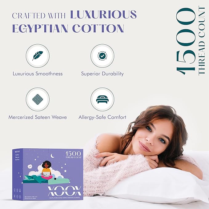 Linen Cooling Bed Sheet Set - California King - 17 in Deep Pocket - 4 Piece