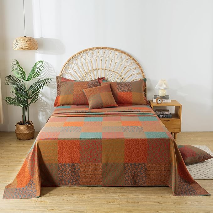 100% Cotton Bed Sheet Set - King - 4 Piece