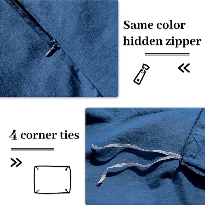 Linen Duvet Cover Set - Full - 3 Piece