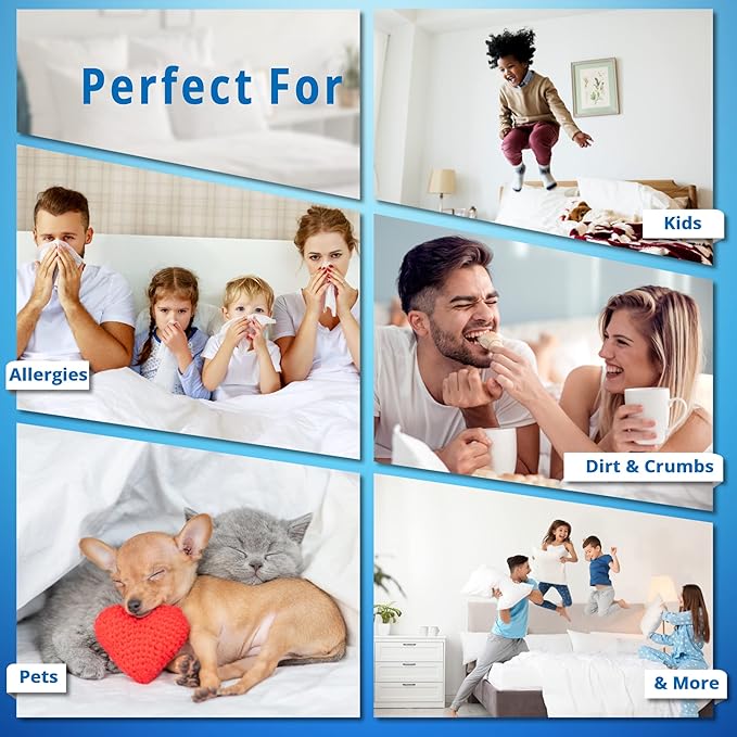 100% Cotton Hypoallergenic Pillow Protector - Queen - 2 Pack