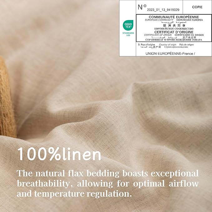 Linen Duvet Cover Set - Twin - 68 x 90 in - 3 Piece