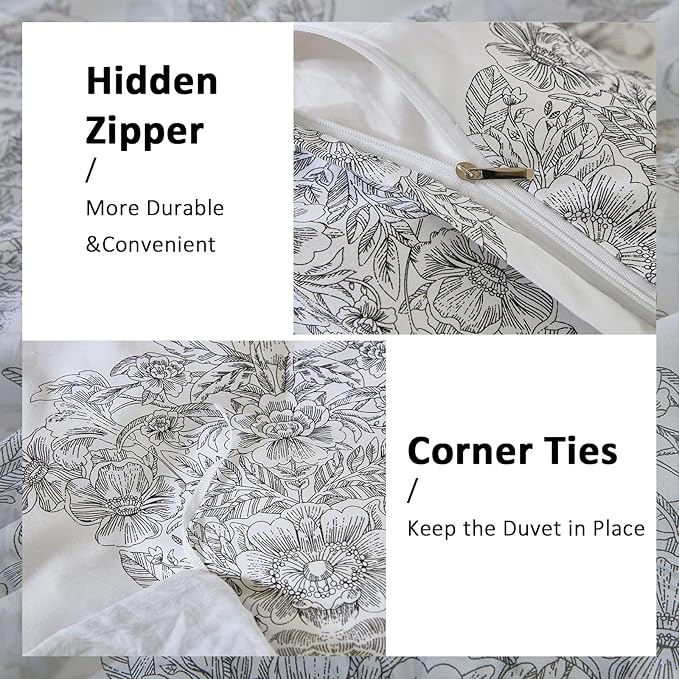 100% Cotton Duvet Cover Set - Queen - 3 Piece