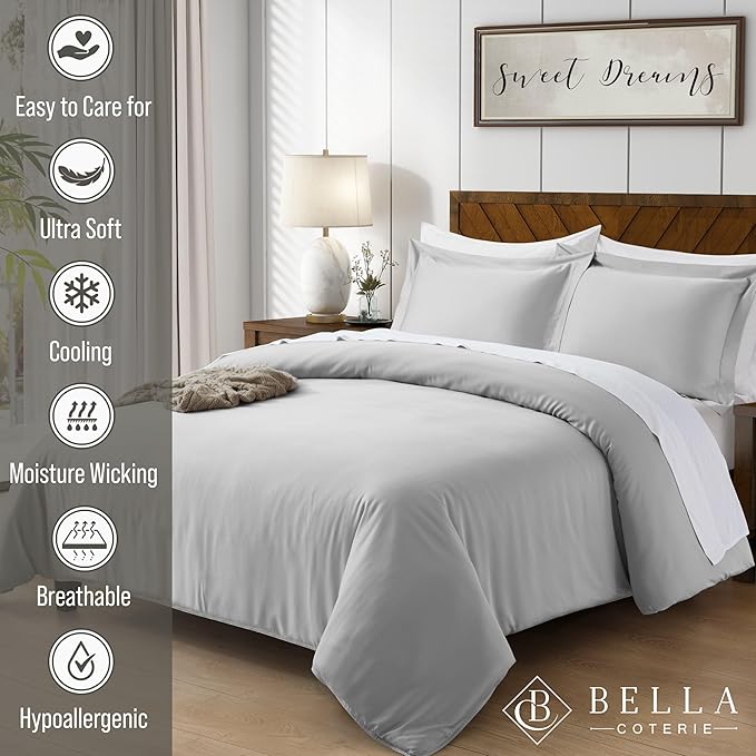 Bamboo Cooling Duvet Cover Set - California King - 3 Piece