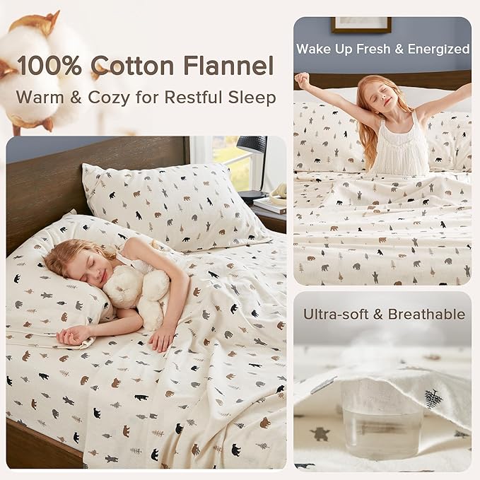 100% Cotton Bed Sheet Set - King - 4 Piece