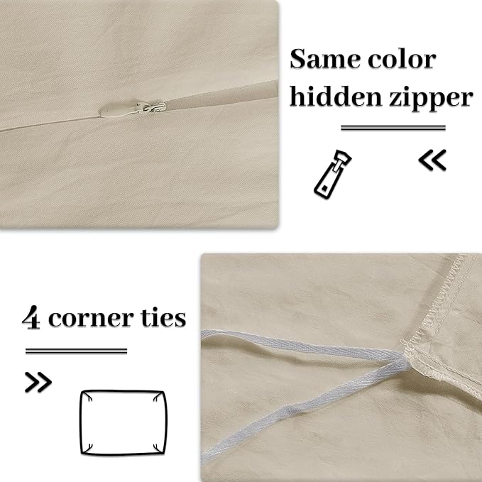 Linen Duvet Cover Set - Queen - 3 Piece