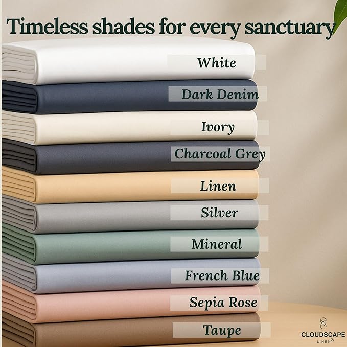 Linen Bed Sheet Set - California King - 4 Piece