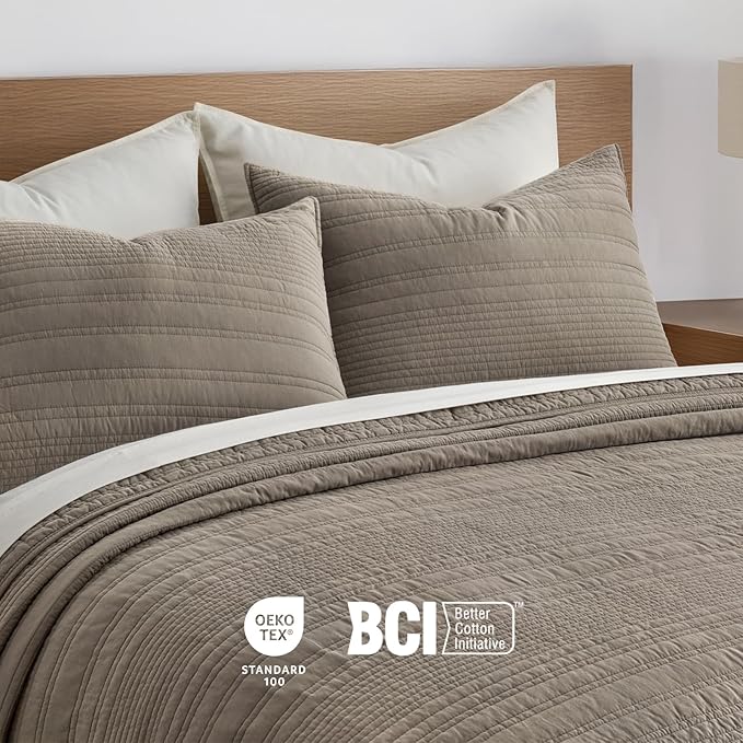 100% Cotton Quilt Set - King - 3 Piece
