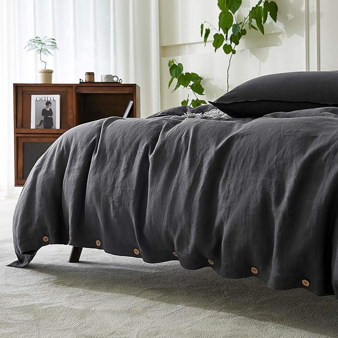 Linen Duvet Cover Set - California King - 104 x 98 in - 3 Piece