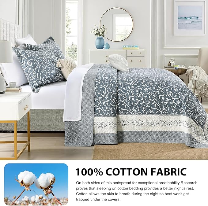 100% Cotton Bedding Set - California King - 3 Piece