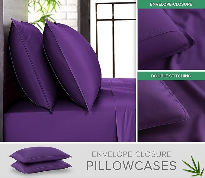 Bamboo Cooling Bed Sheet Set - Queen - 4 Piece