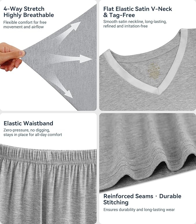 Women's Bamboo Cooling Pajama Set - Short Sleeve - 2 Piece