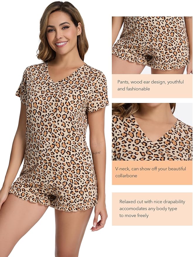 Bamboo Cooling Shorts Pajama Set - Short Sleeve - 2 Piece