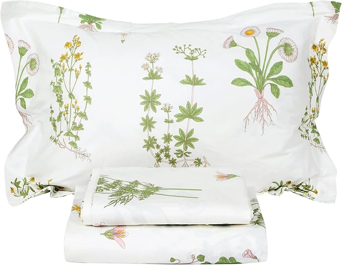 100% Cotton Hypoallergenic Bed Sheet Set - Queen - 4 Piece