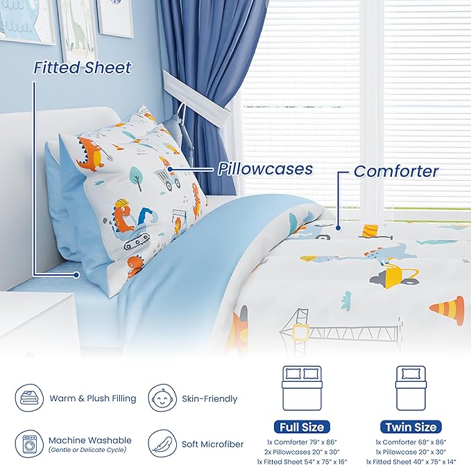 Microfiber Comforter Set - Twin - 68 x 86 in - 3 Piece