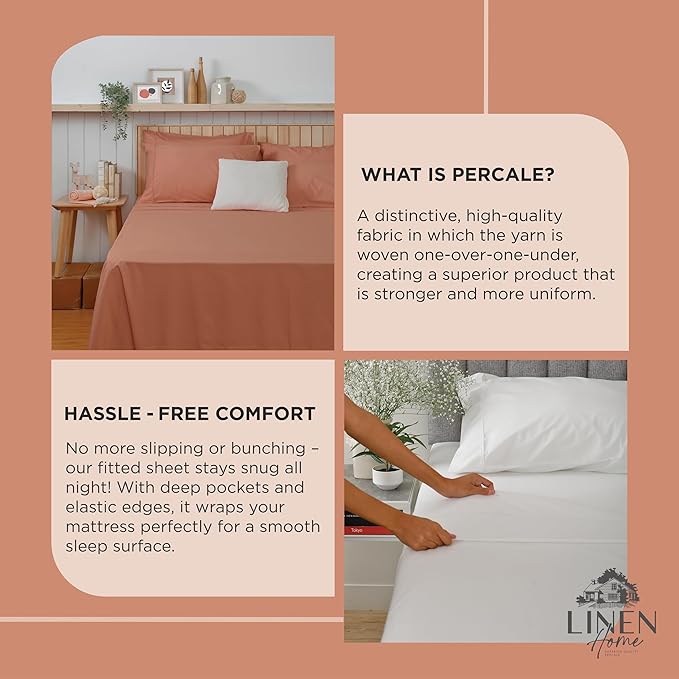 100% Cotton Pillowcase Set - King - 2 Piece