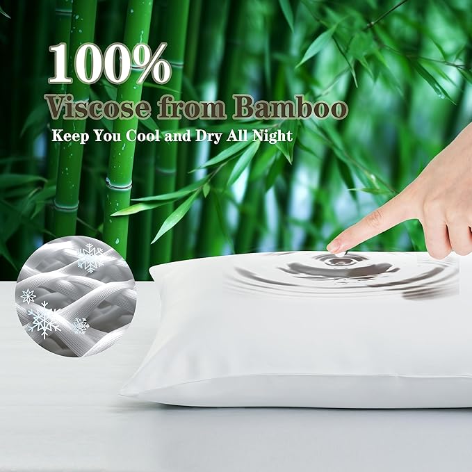 Bamboo Cooling Pillowcase Set - Standard - 2 Pack - 2 Piece