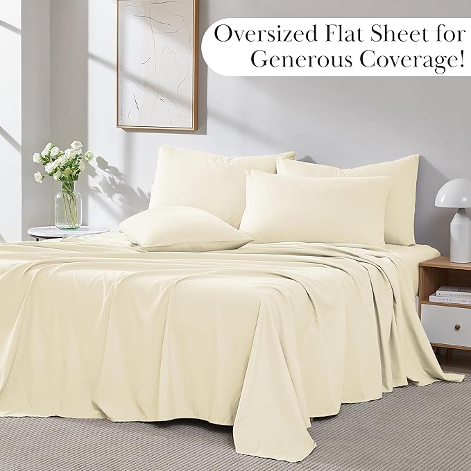 Microfiber Bed Sheet Set - Twin - 21 in Deep Pocket - 4 Piece